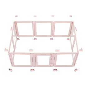 Dog Whelping Box, 60x39x23 in Plastic Dog Whelping Pen for Medium Sized Dogs, Waterproof Transparent Puppy Playpen with Windows & Door Lock