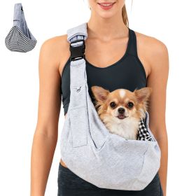 Dog Sling Carrier for Small Pets, Reversible Pet Sling with Adjustable Strap for Cats, Puppies