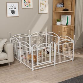 Dog Playpen Indoor 24 inch 8 Panels Metal Dog Pen Pet Dog Fence Outdoor Exercise Pen with Doors