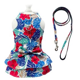 Hawaiian Harness Dress with Matching Leash (Color: Multi, size: XL)