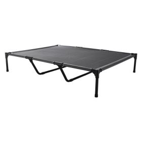 Elevated Dog Bed For Large Dogs XL, Raised Dog Cot With Heavy Duty Steel Frame, Breathable Teslin Mesh Cooling Dog Bed, Indoor & Outdoor Portable (Option: Grey)