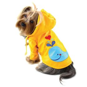 Splashing Whale Raincoat with Cotton Lining (Color: Yellow, size: L)